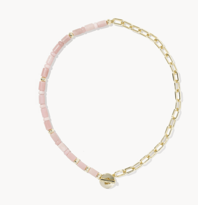 KS Lindsey Beaded Half Gold Chain Necklace - Southern Soule Designs