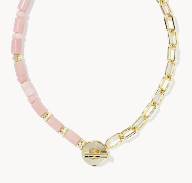 KS Lindsey Beaded Half Gold Chain Necklace - Southern Soule Designs