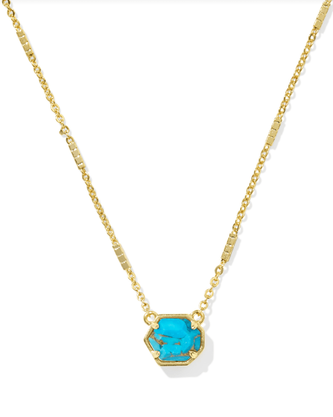 KS Mabel Gold Veined Turq Necklace - Southern Soule Designs