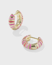 KS Mikki Enamel Huggie Pink - Southern Soule Designs