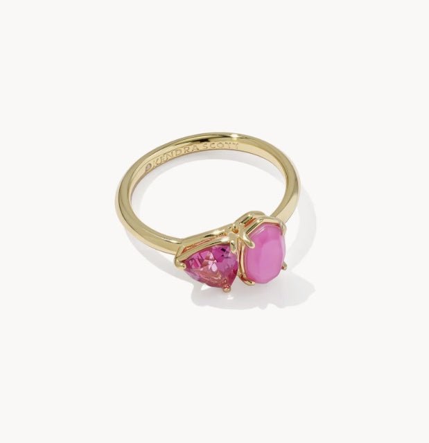 KS Tatum Azalea Pink Mix Gold Band Ring - Southern Soule Designs