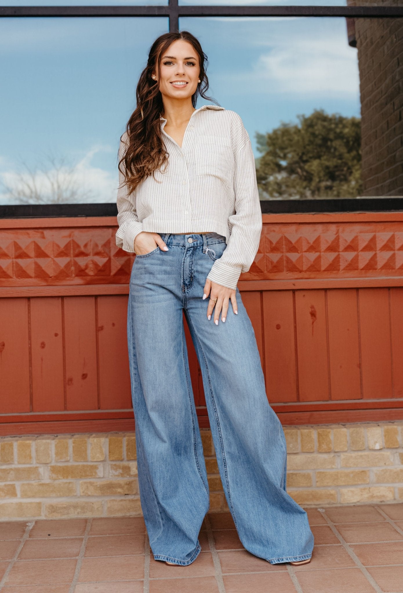 Kudos Super High Rise Wide Leg Jean V3567 - Southern Soule Designs