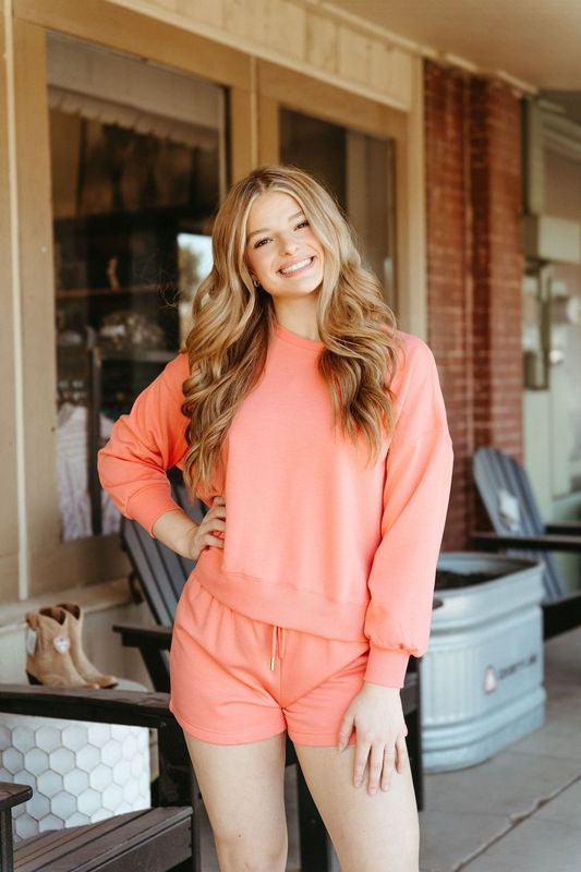Millie Coral Top and Shorts Set