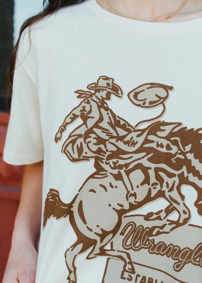 Wrangler Women's Western Graphic Girlfriend Tee Rodeo Sign 112361893