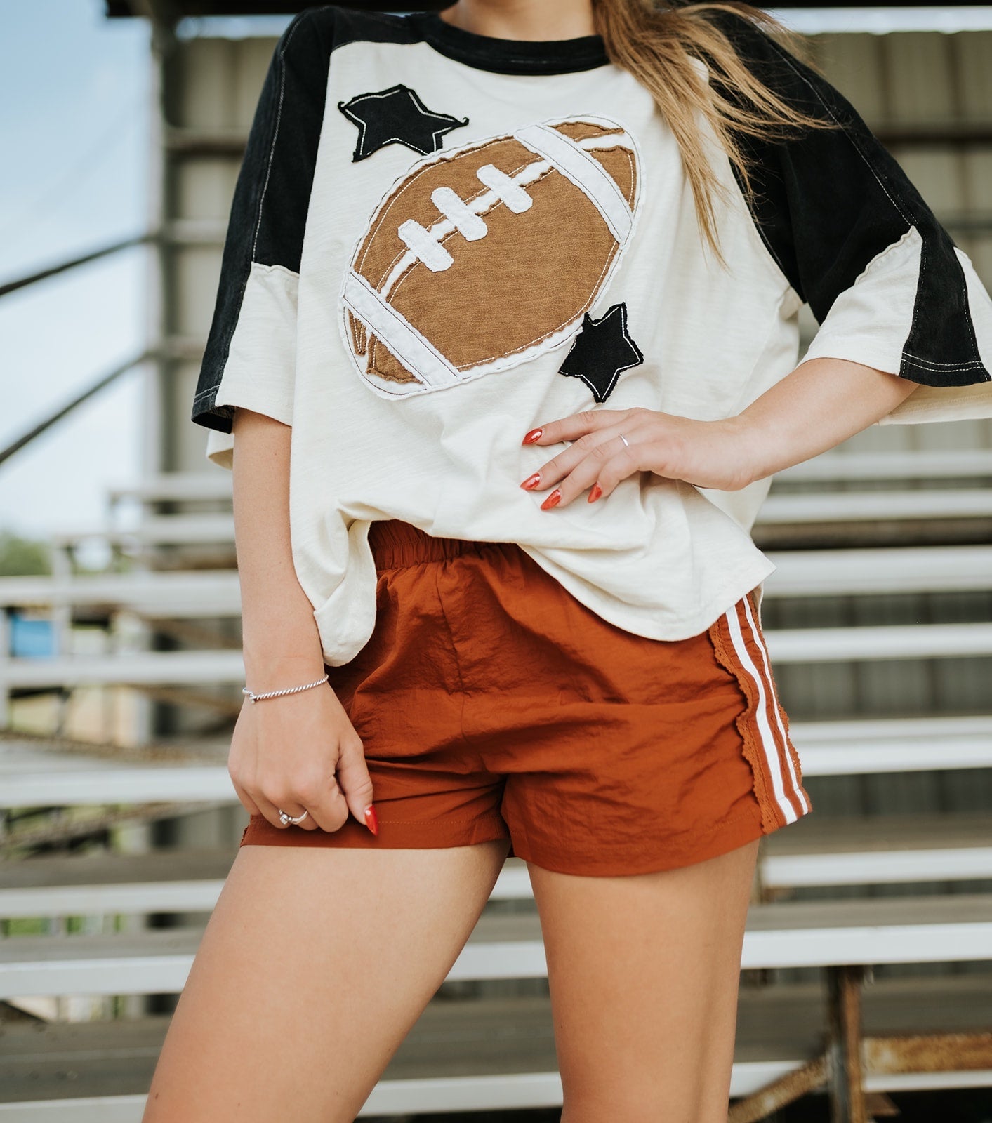 Lace Trim Burnt Orange Shorts CP18000 - Southern Soule Designs