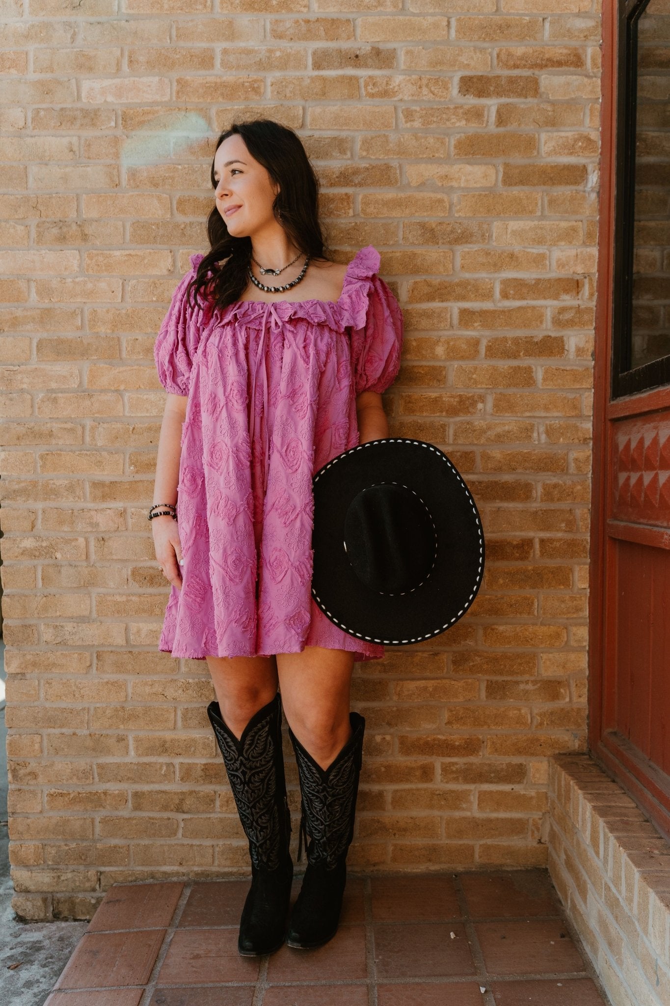 Lana Floral Embroidered Mini Pink Dress S1846D - 1 - Southern Soule Designs