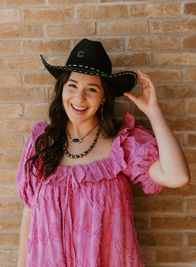 Lana Floral Embroidered Mini Pink Dress S1846D - 1 - Southern Soule Designs