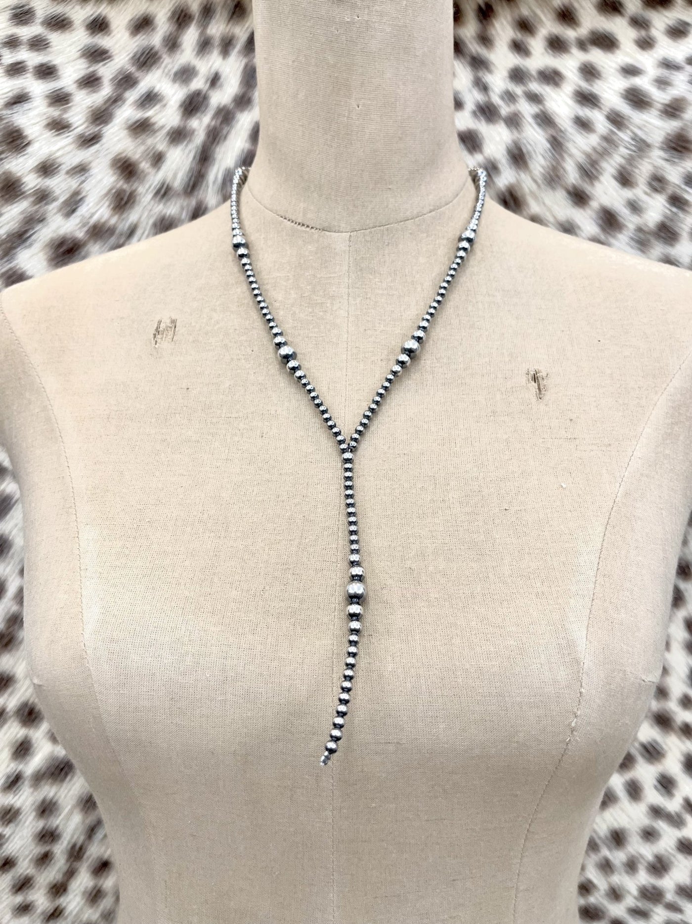 Lariat Graduated Sterling Silver Pearl Necklace - Southern Soule Designs