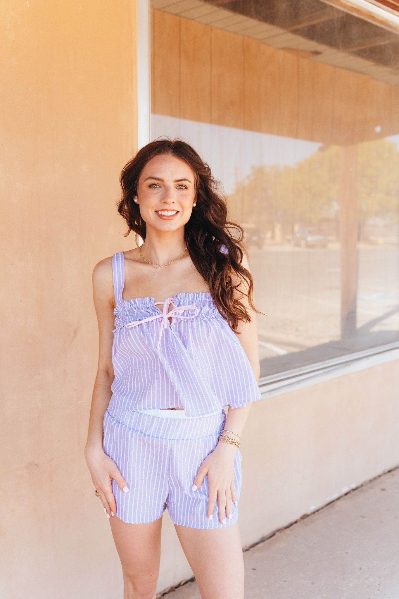 Lavender Stripe Exposed Boxer Shorts P5492 - 1 - Southern Soule Designs