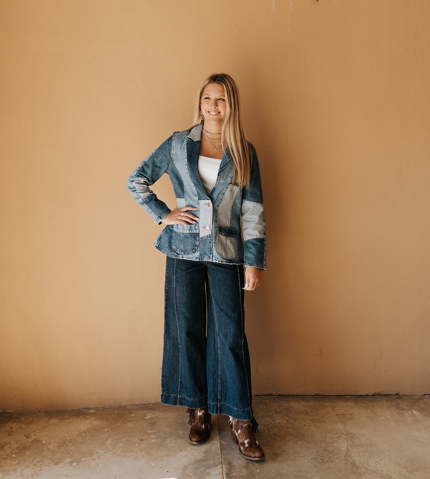 Leopard Contrast Roll Up Denim Pants IP1433 - Southern Soule Designs