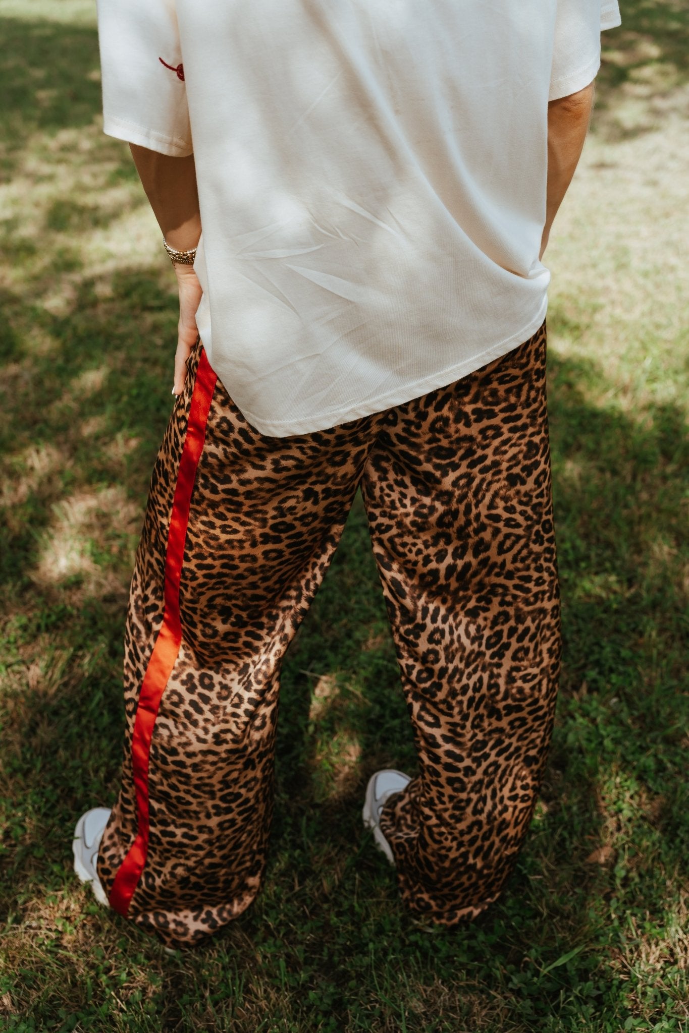 Leopard Pants with Red Stripe TBP13856 - Southern Soule Designs