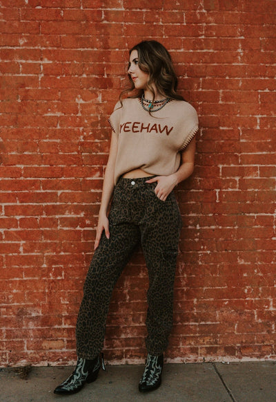 Leopard Print Barrel Pants P4070 - Southern Soule Designs