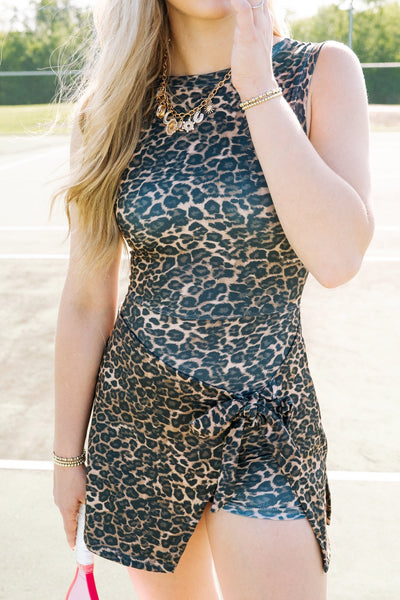 Leopard Sleeveless Wrap Tie Dress DP20009 - 2 - Southern Soule Designs