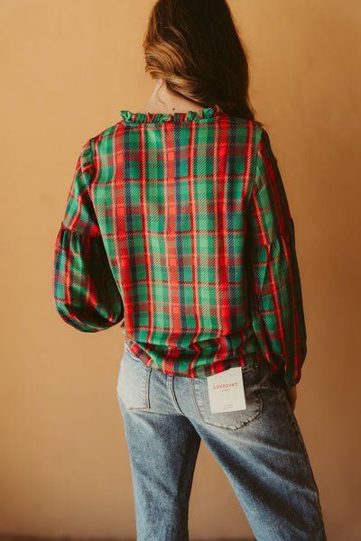 Lexi Top Plaid About You Green - Southern Soule Designs