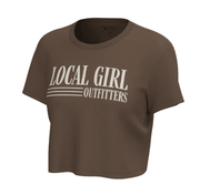 LG Youth Espresso Farmhand Graphic Cropped Tee - Southern Soule Designs