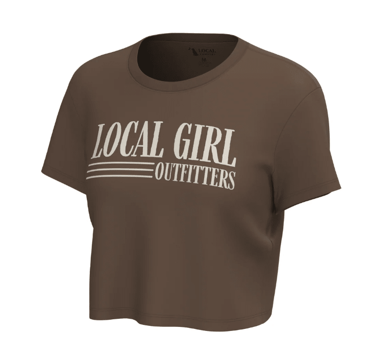 LG Youth Espresso Farmhand Graphic Cropped Tee - Southern Soule Designs