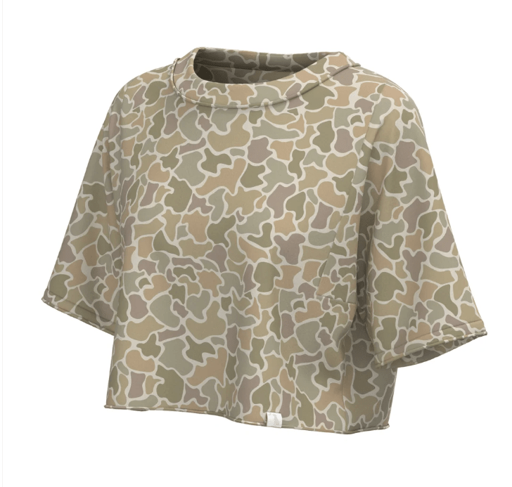 LG Youth Forest Camo Desert Boxy Cropped Tee - Southern Soule Designs