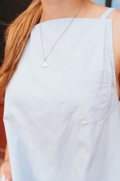 Light Blue Sleeveless Mini Dress with Pleated Back ILD4997 - Southern Soule Designs