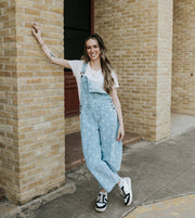 Light Denim with White Polka Dot Overalls IR200943 - 01 - Southern Soule Designs