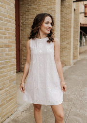 Light Pink Embroidered Patchwork Dress CD05892 - Southern Soule Designs
