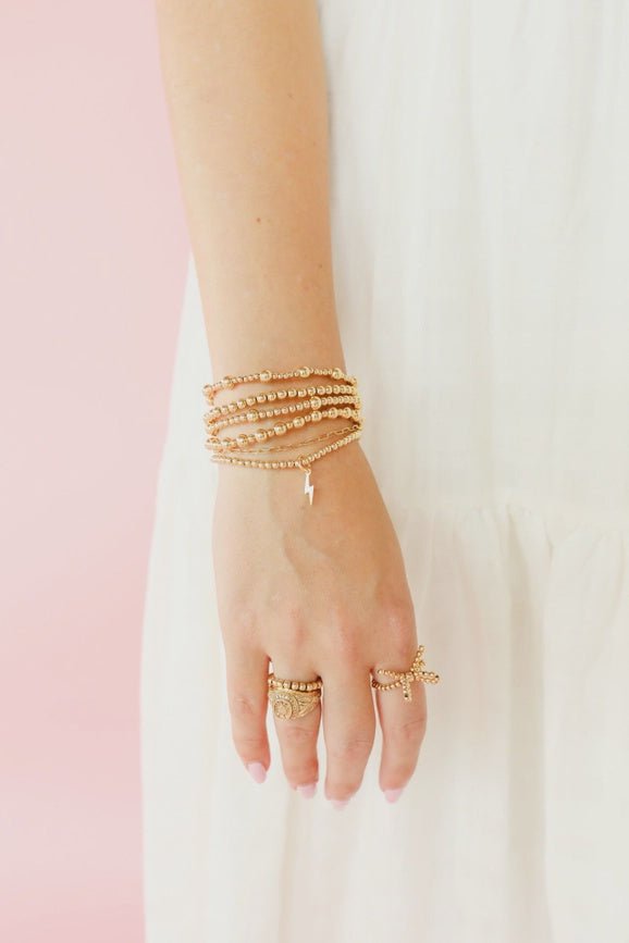Lightening Bolt Gold Charm Bracelet - Southern Soule Designs