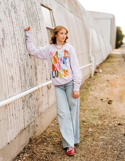 Lilac Make Your Own Luck Sweatshirt - Southern Soule Designs