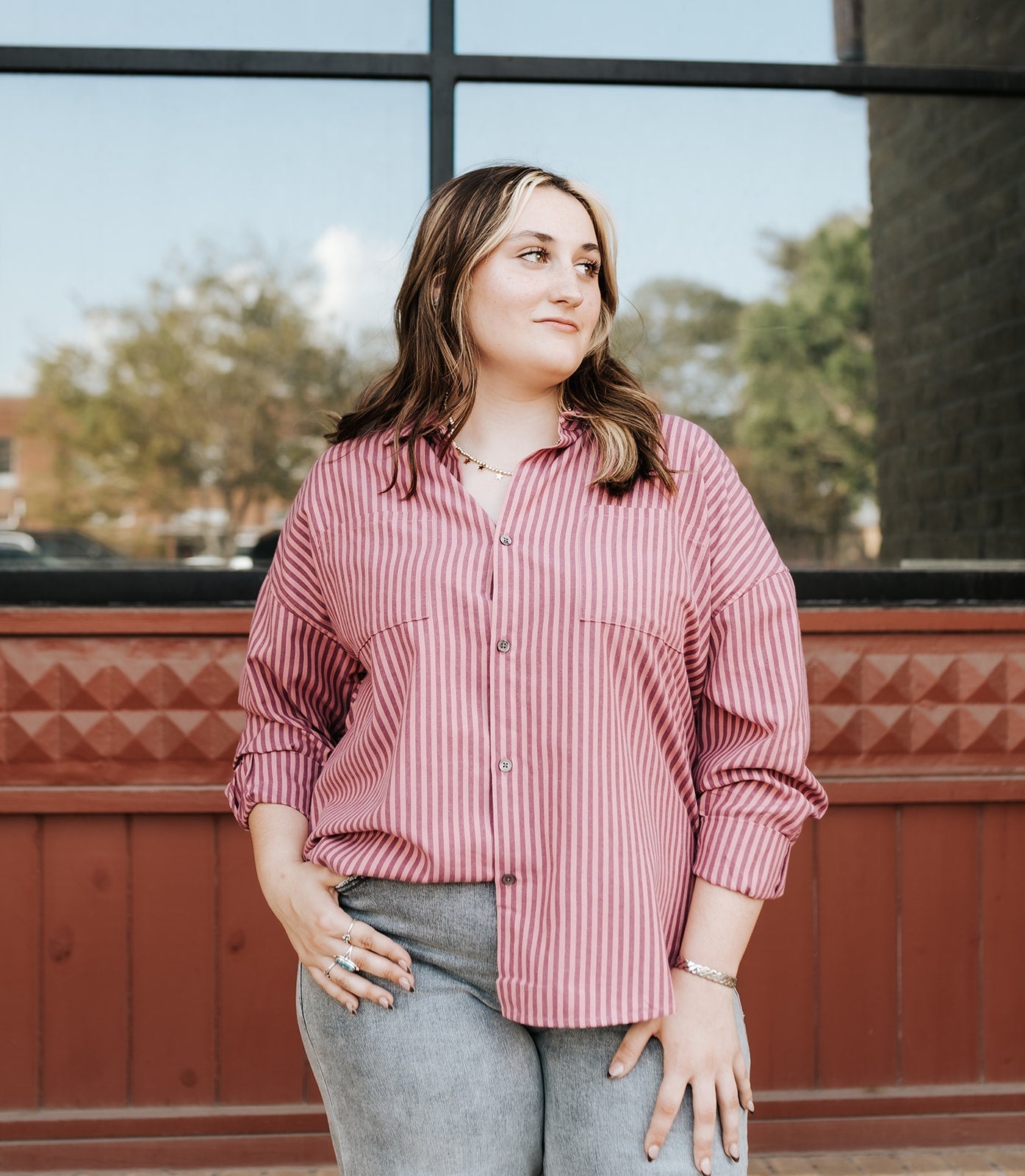 Lilas Stripe Adrianna Shirt - Southern Soule Designs