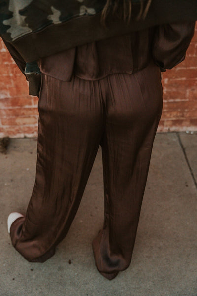 Lisse Wide Leg Pant Dark Chocolate ZP244214 - Southern Soule Designs