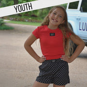 LM Black Mini Polka Dot Girls Shorts - Southern Soule Designs