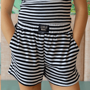 LM Black Stripe Shorts - Southern Soule Designs