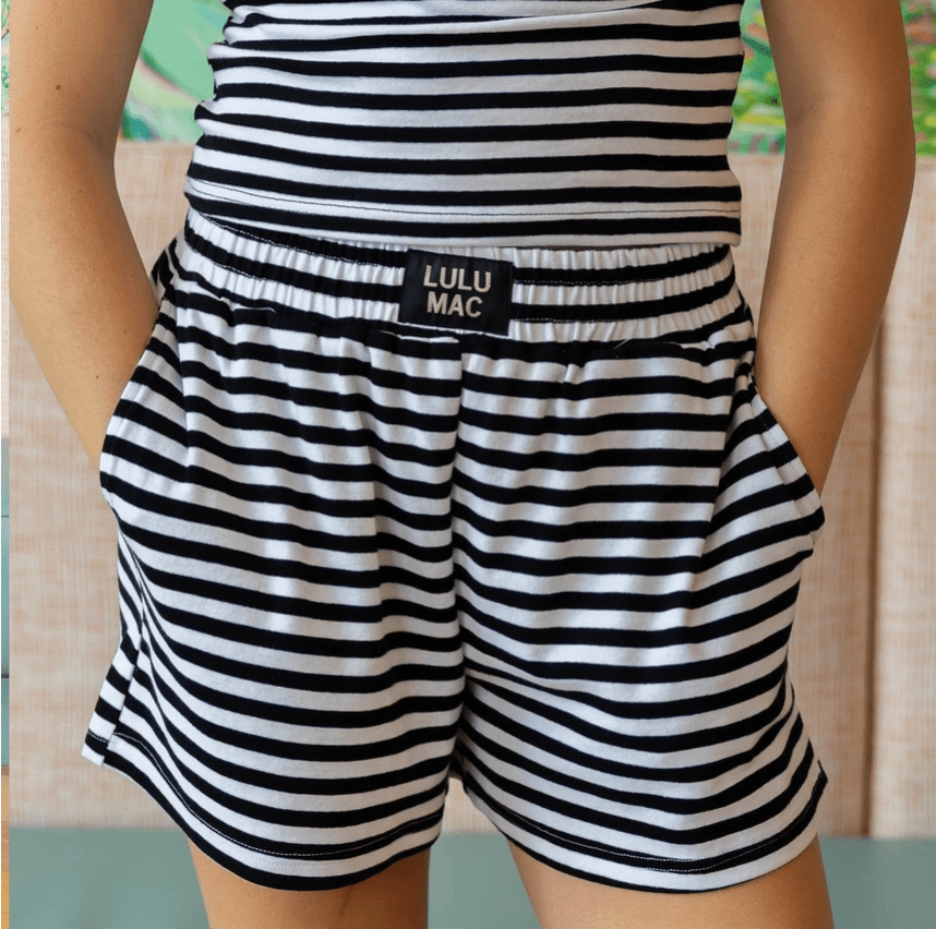 LM Black Stripe Shorts - Southern Soule Designs