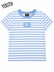 LM Girls Light Blue Stripe Baby Doll Top - Southern Soule Designs