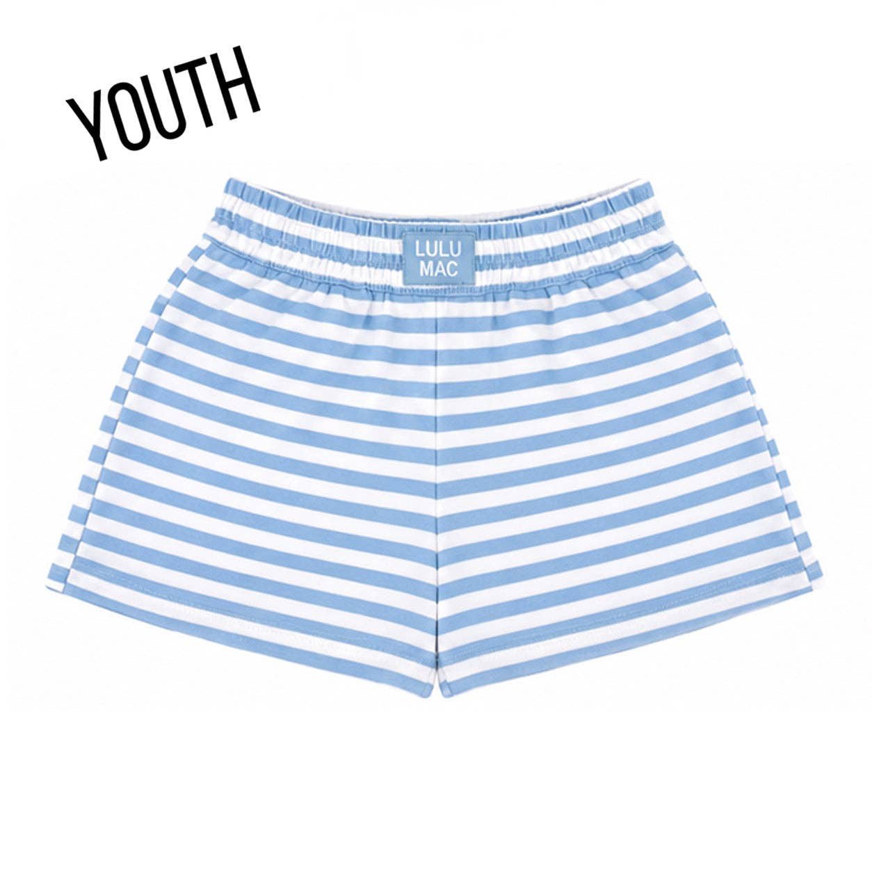LM Girls Light Blue Stripe Shorts - Southern Soule Designs