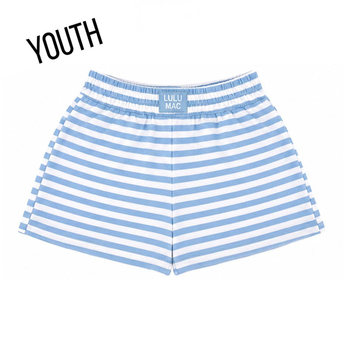 LM Girls Light Blue Stripe Shorts - Southern Soule Designs