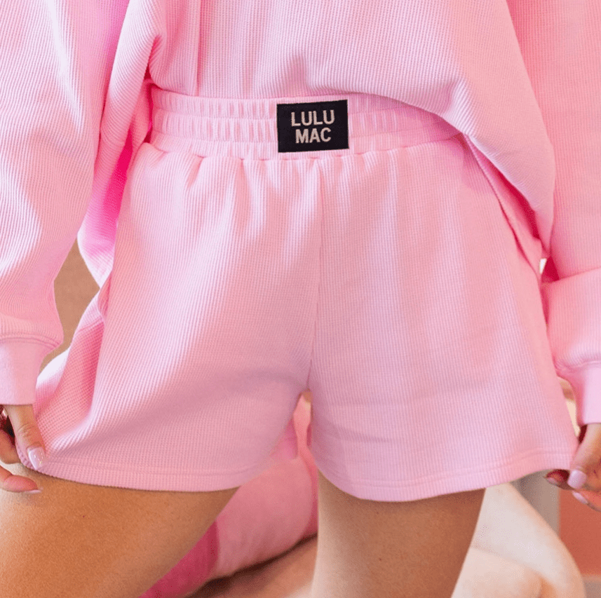 LM Light Pink Waffle Shorts - Southern Soule Designs