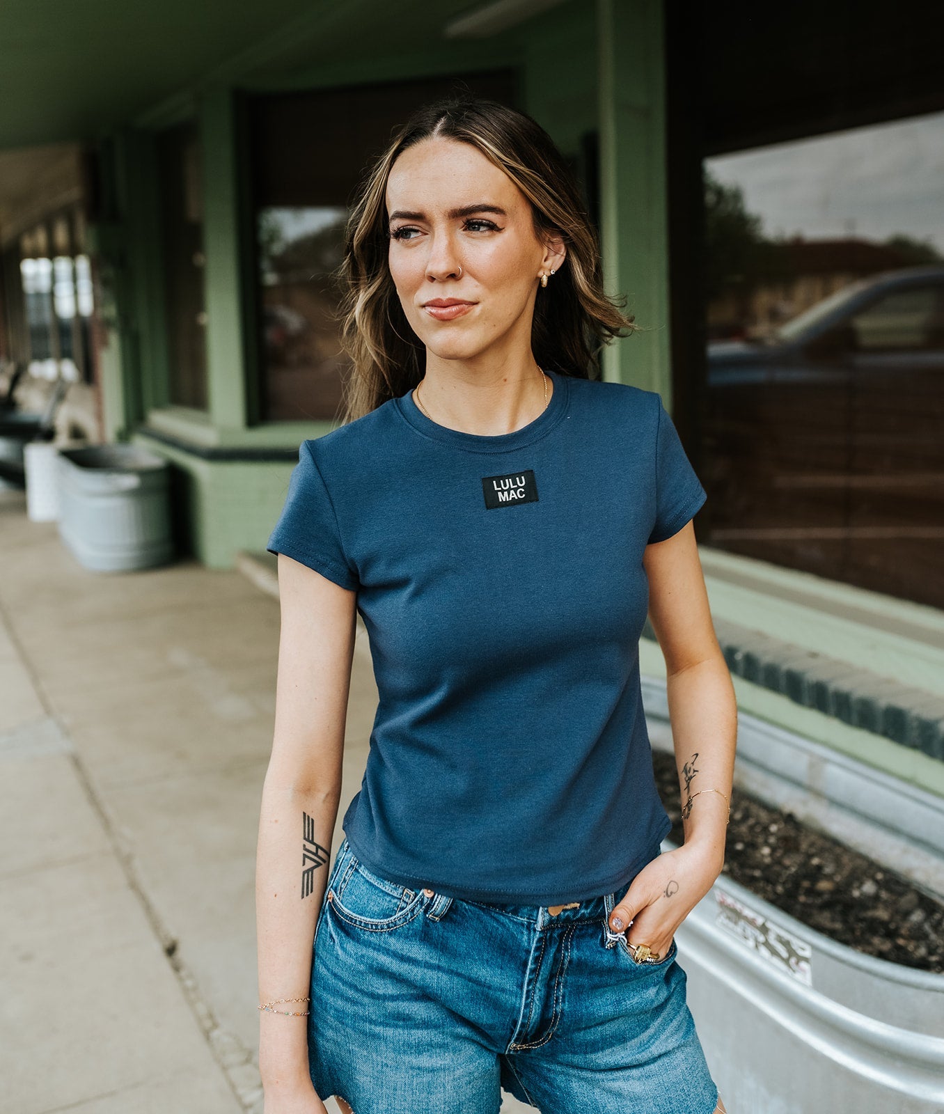 LM Navy Baby Doll Top - Southern Soule Designs