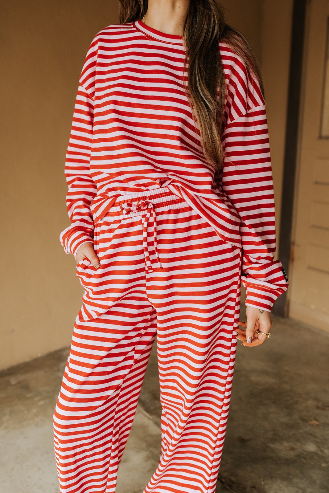 LM Red/Pink Stripe Pants - Southern Soule Designs