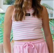 LM Stripe Light Pink Tank - Southern Soule Designs