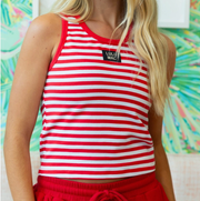 LM Stripe Red Tank - Southern Soule Designs