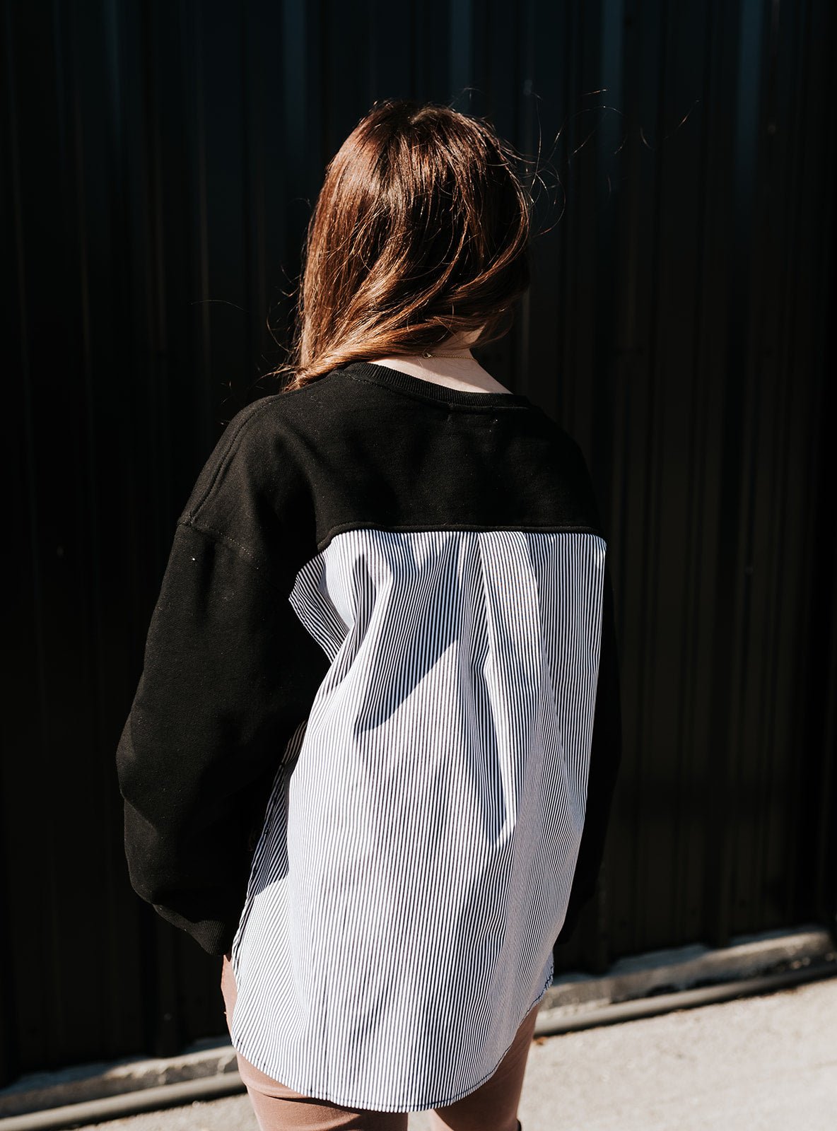 Long Sleeve Mixed Media Top - Black - Southern Soule Designs