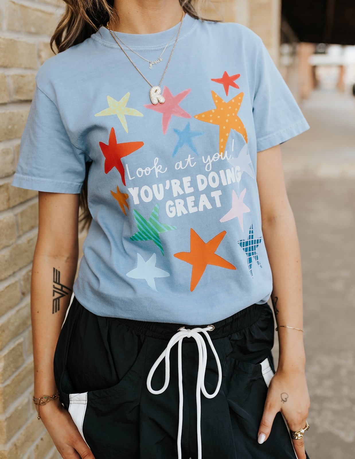 Look at You, You're Doing Great Blue Tee - Southern Soule Designs