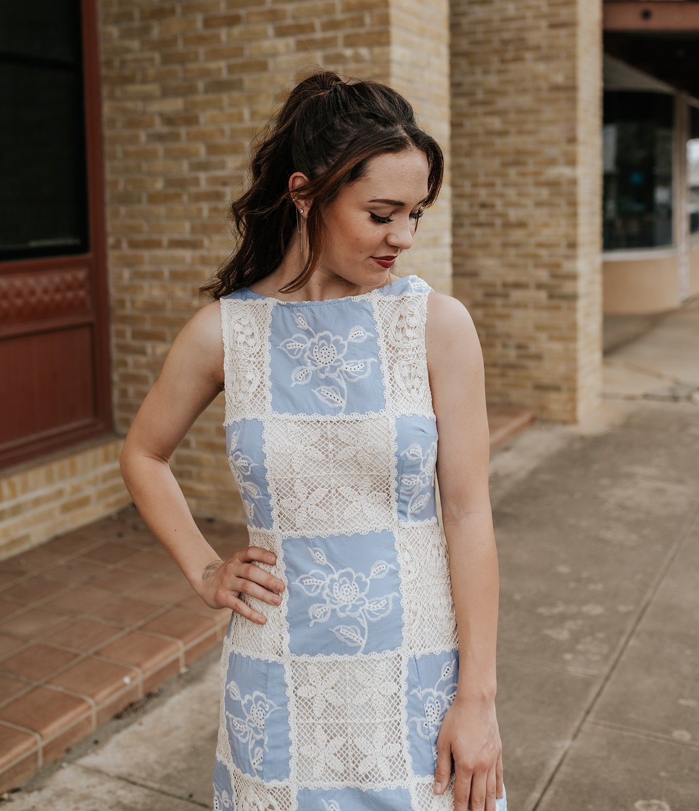 Louisa Blue Mini Dress S1520D - 8 - Southern Soule Designs