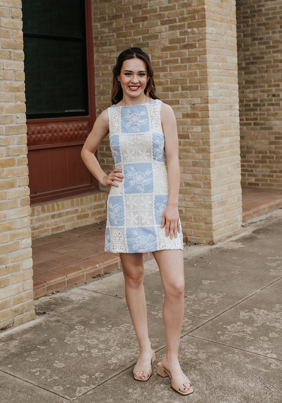 Louisa Blue Mini Dress S1520D - 8 - Southern Soule Designs