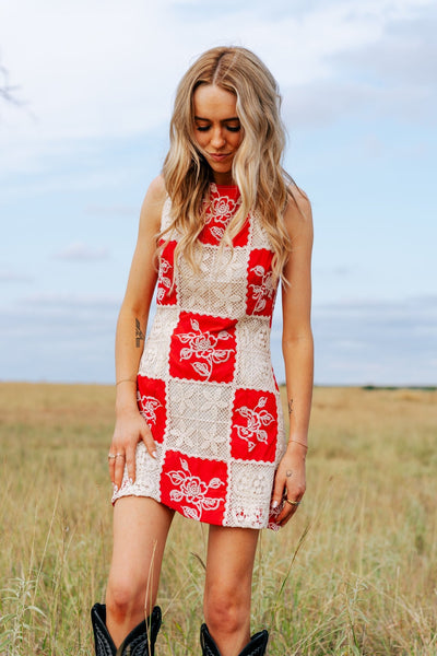 Louisa Red Mini Dress S1520D - 8 - Southern Soule Designs