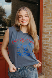 Lucky You Horse Shoe Cap Sleeve - Southern Soule Designs