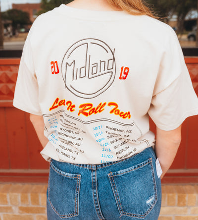 DayDreamer Midland Let It Roll Tour Merch Tee Dirty White