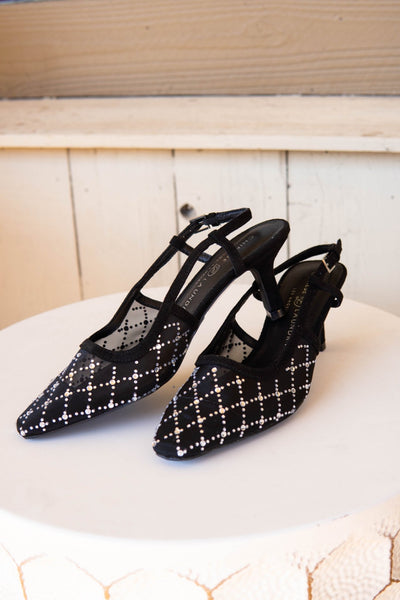 Macee Mesh Kitten Heel Black - Southern Soule Designs