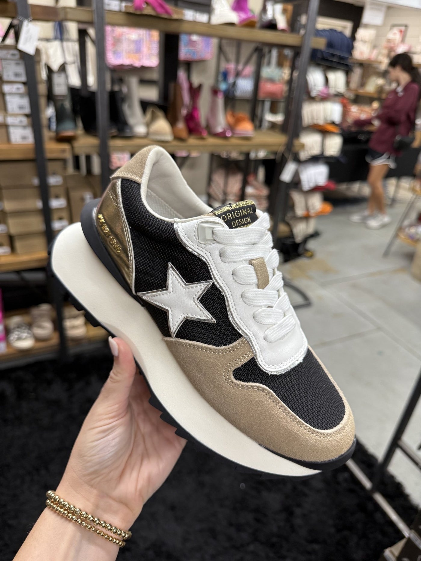 Major22 Blck Mesh/Gold Sneaker - Southern Soule Designs