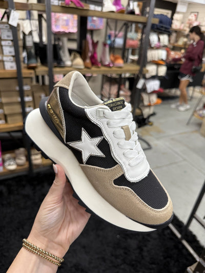 Major22 Blck Mesh/Gold Sneaker - Southern Soule Designs