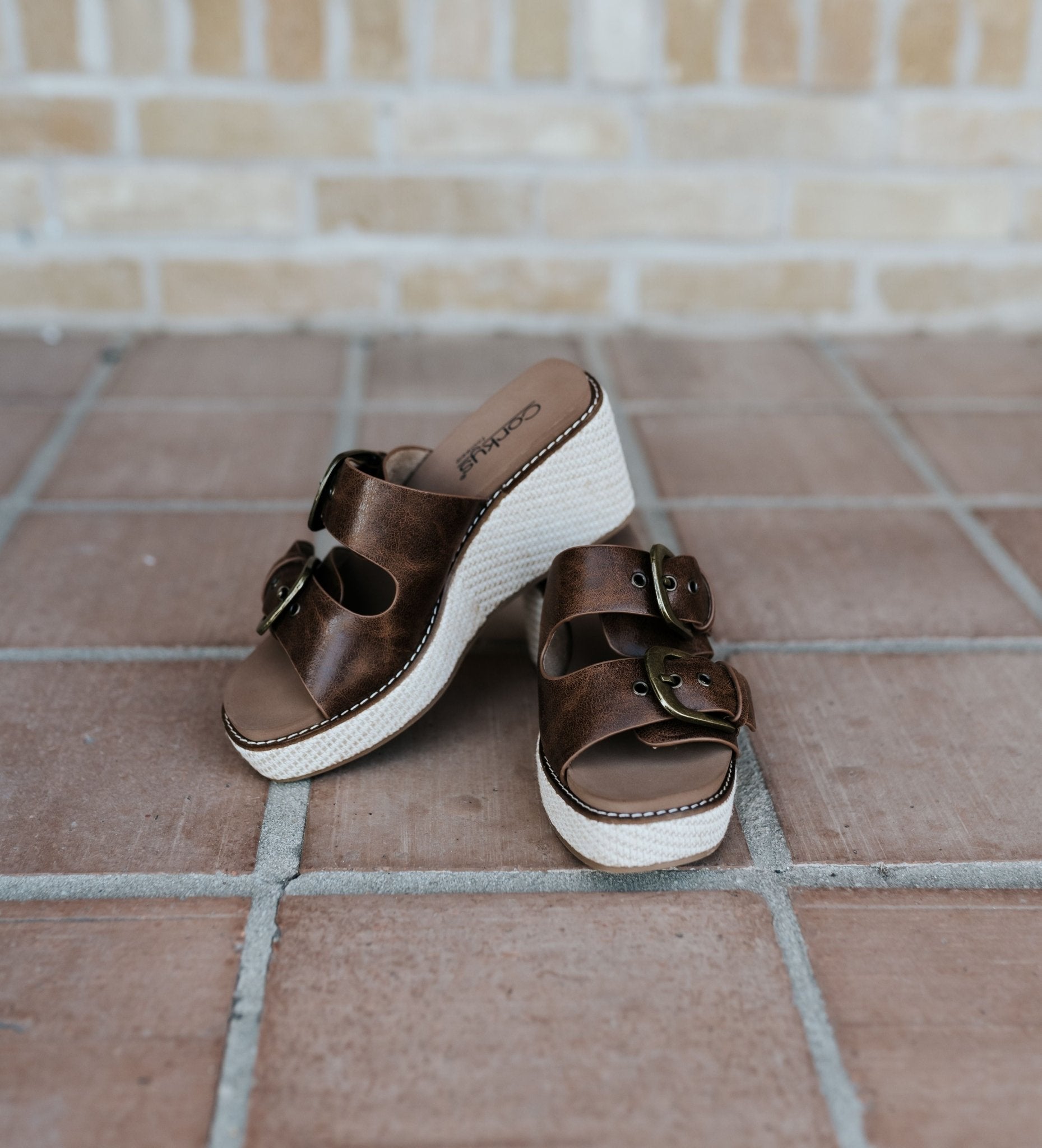 Manifest Cognac Wedge - Southern Soule Designs